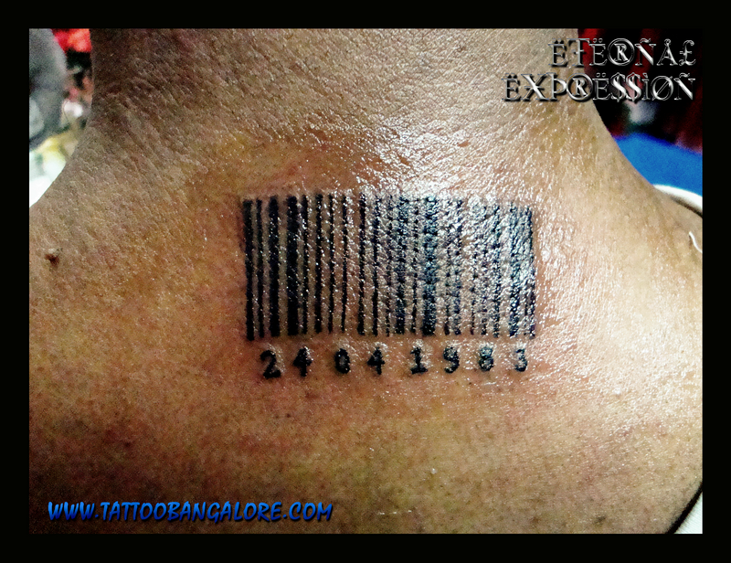bar code tattoo. Bar Code tattoo bangalore