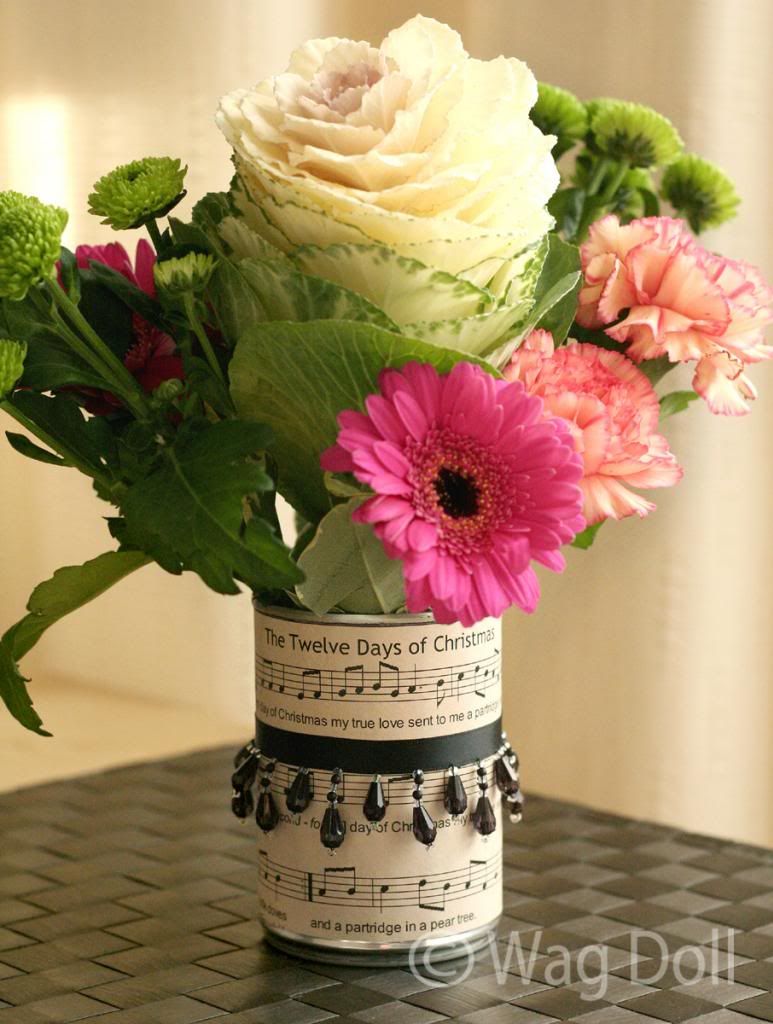 flower vase from recycled can