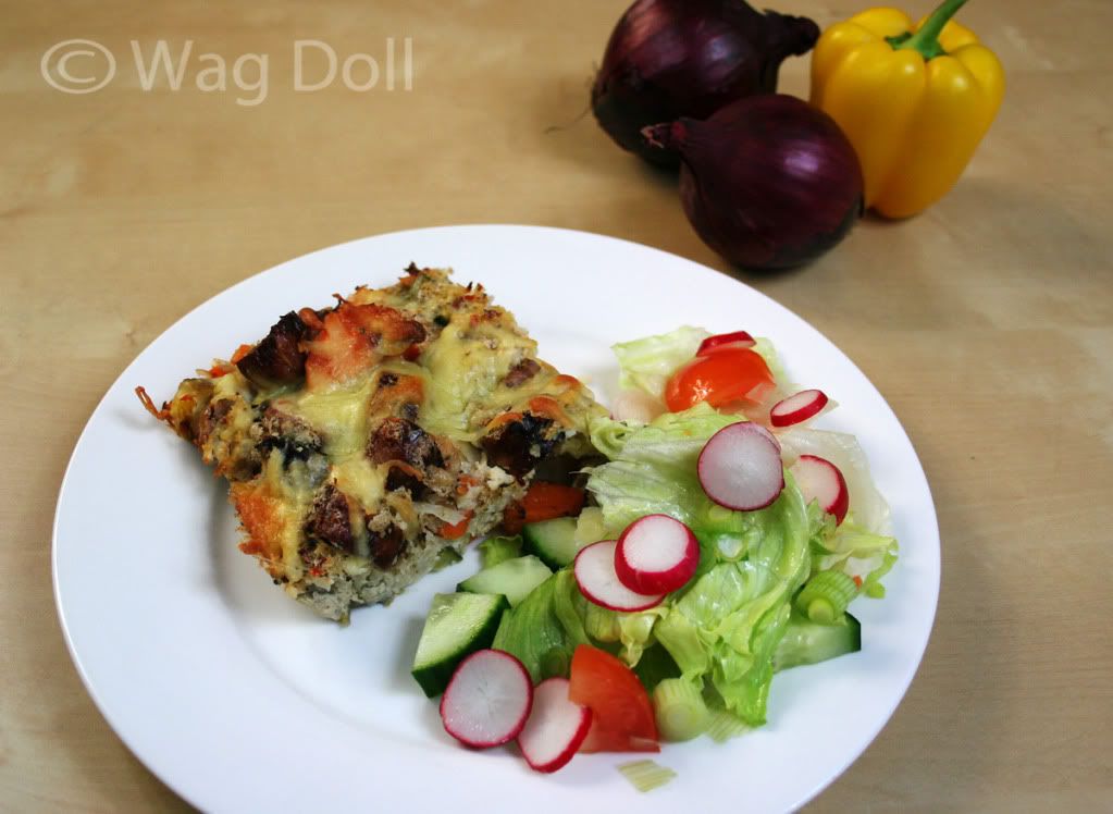 low carb quiche and salad