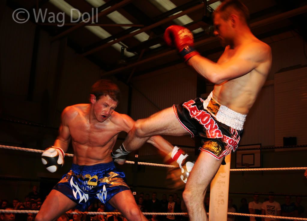Kickboxing fighters in ring