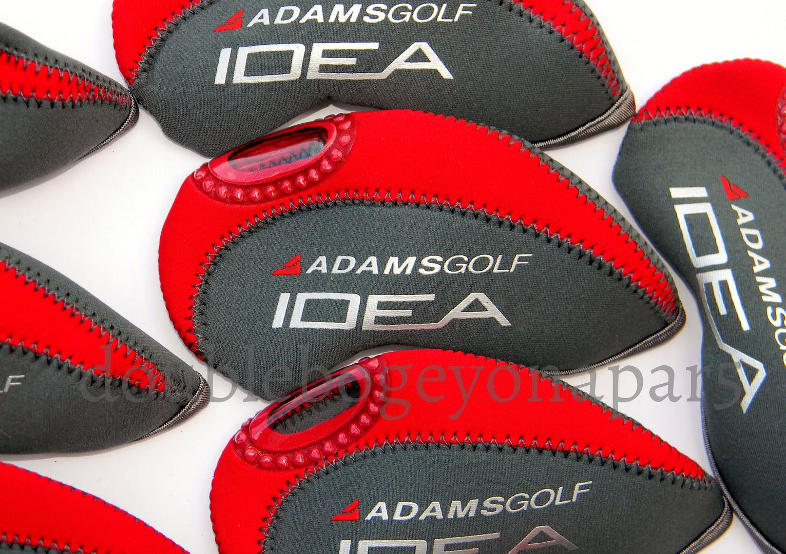 10 ADAMS IDEA Golf Iron Headcovers New Red Grey Neoprene Covers