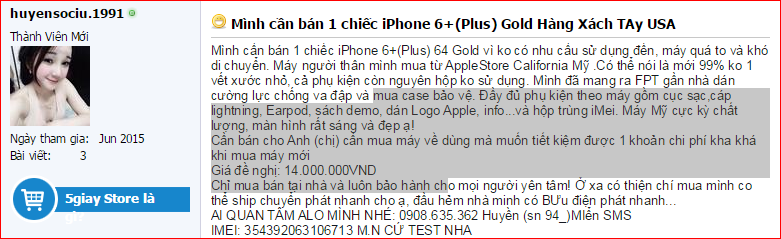 bán 1 trong 2 cay iphone 6 64gb mau vang gold hoac iphone 6 Plus 64g màu gold