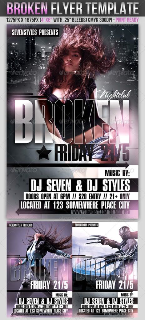 Sevenstyles Broken Flyer Template Photoshop PSD Sevenstyles Broken Flyer Template Photoshop PSD
