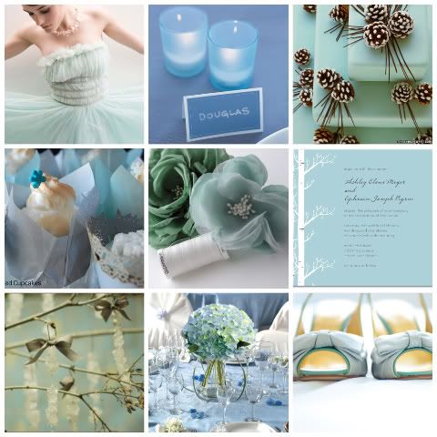 blue and gold wedding centerpieces