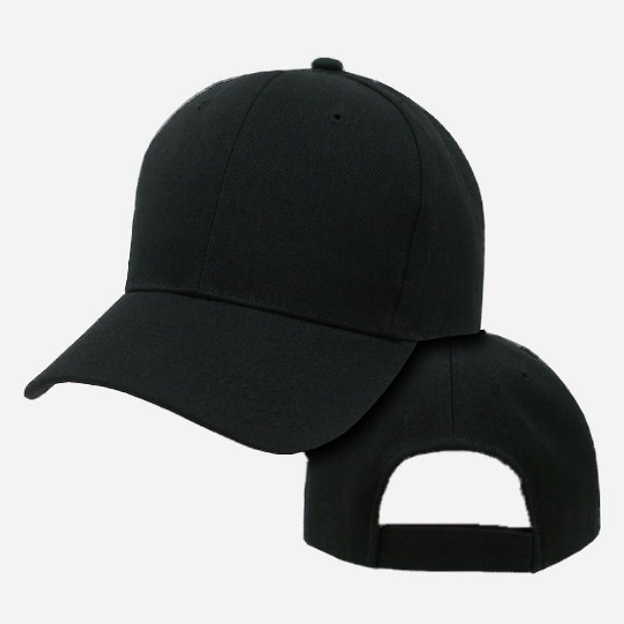 Black Plain Blank Adjustable Golf Tennis Baseball Solid Ball Cap Hat