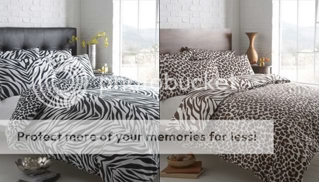 Animal Zebra Leopard Print Revsersible Duvet Cover Bed Set