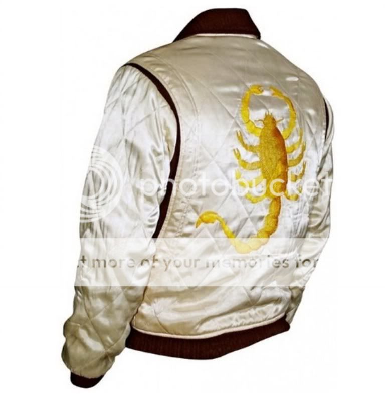 Slim Fit Drive Rider Trucker Gosling Jacket with Embroidered Scorpion