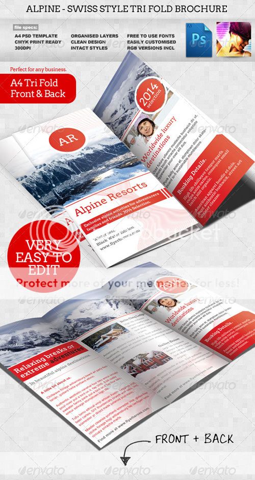 Alpine Swiss Trifold Brochure Template-Photoshop PSD