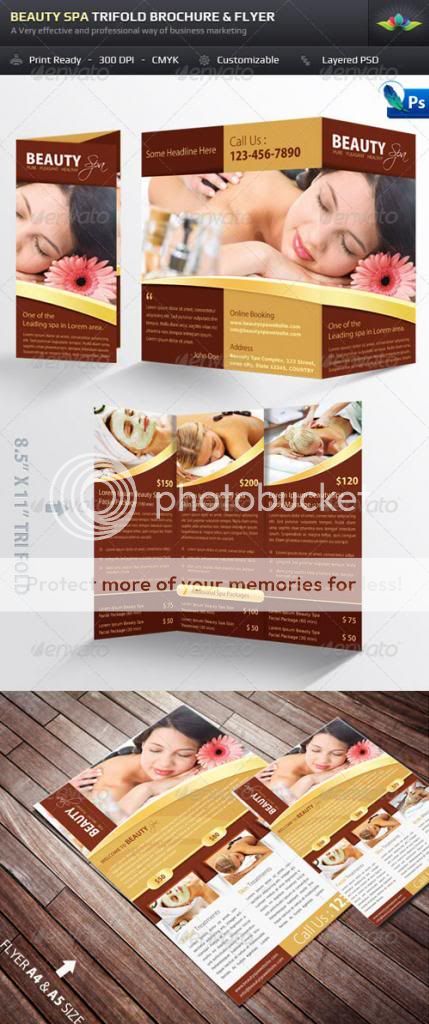 Beauty Spa Trifold Brochure & Flyer Pack