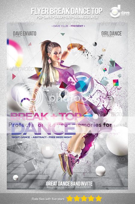 PSD - Flyer Break Dance Top Party Photoshop PSD
