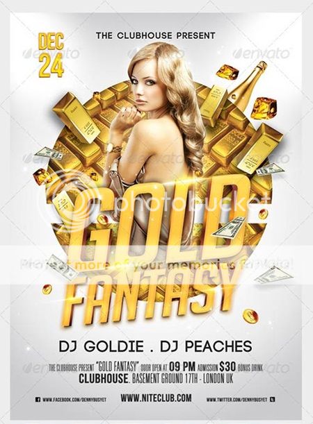 Gold Fantasy Nightclub Psd Flyer Template