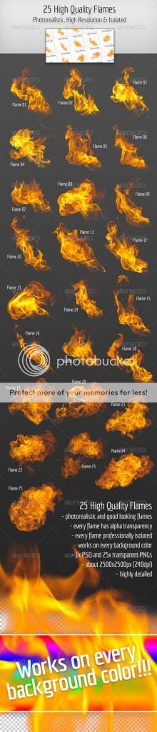 GraphicRiver 25 High Quality Hi-Res & Isolated Fire Flames