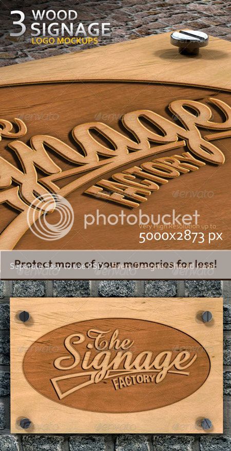 GraphicRiver 3 Wood Signage Logo Mock-Ups