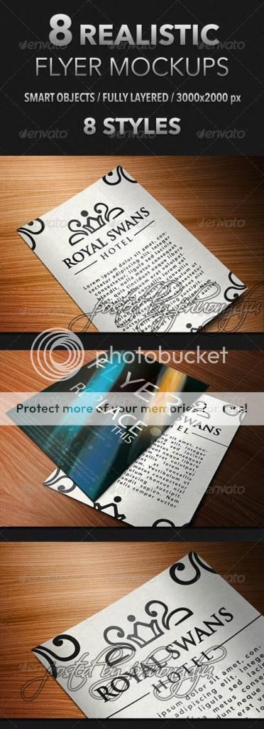 GraphicRiver 8 Realistic Flyer Mockups-Photoshop PSD
