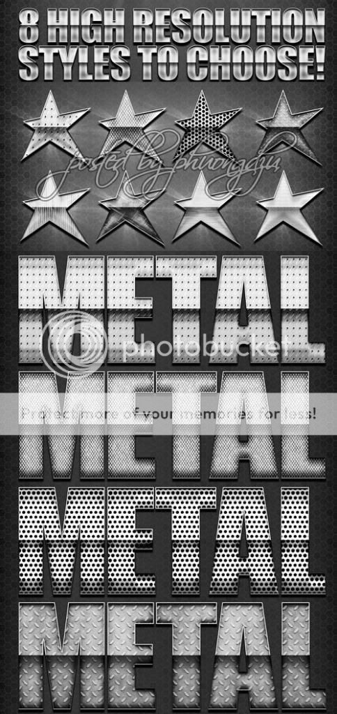 Metal Ribbed Styles-Photoshop Yazı Sitili
