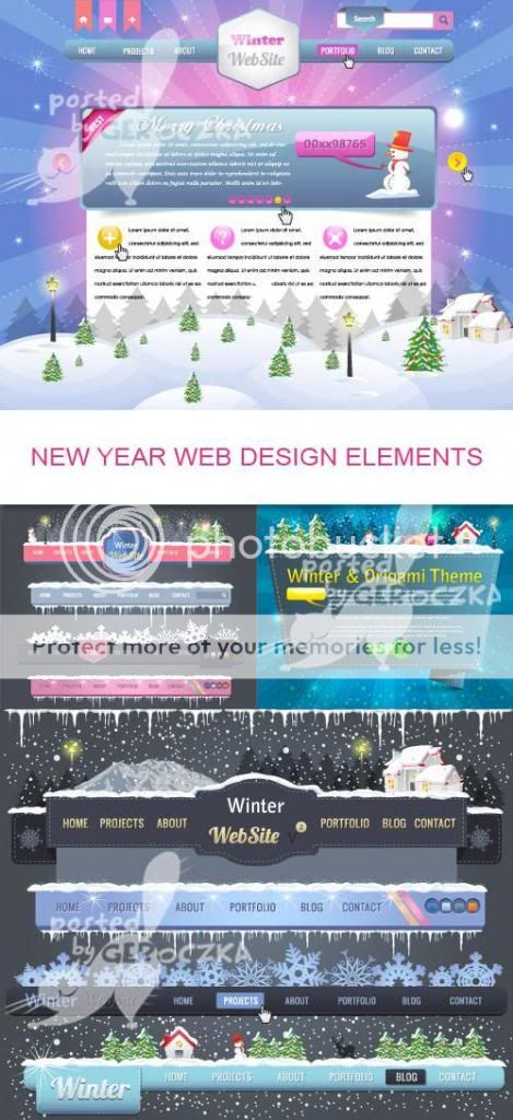 New Year web design elements