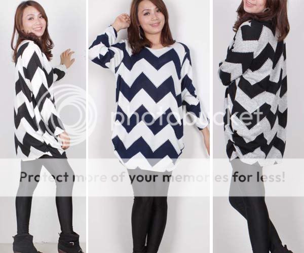 Lady slim funky new chic striped autumn outwear sweater N237 3 color S 